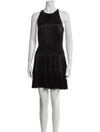 Pre-owned Anna Sui Halterneck Mini Dress In Black
