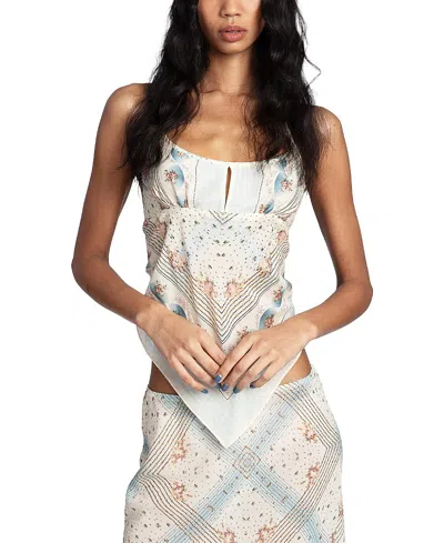 Anna Sui Heritage Scarf Print Apron Top In Multi