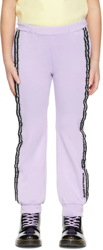 Anna Sui Kids Purple Tapered Sweatpants In 61 Lavender
