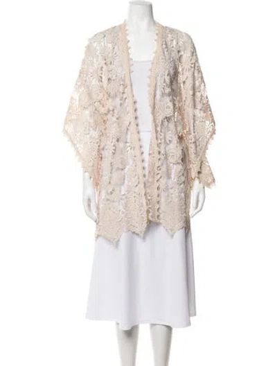 Pre-owned Anna Sui Lace Pattern Jacket In Neutrals