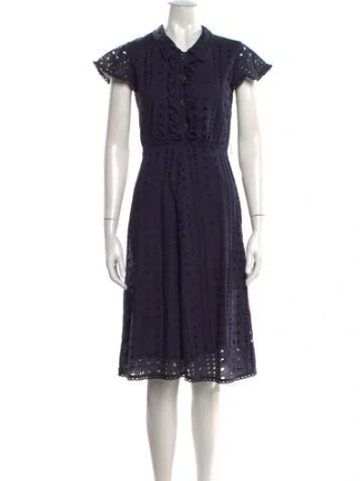 Pre-owned Anna Sui Lace Pattern Knee-length Dress In Blue