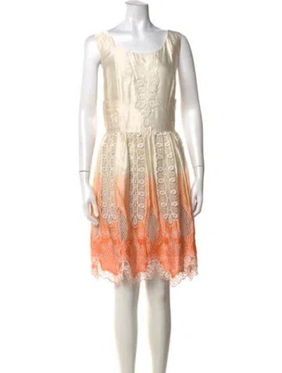 Pre-owned Anna Sui Lace Pattern Knee-length Dress In Neutrals