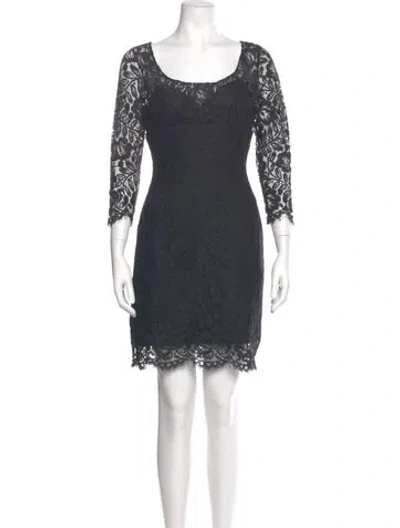 Pre-owned Anna Sui Lace Pattern Mini Dress In Black