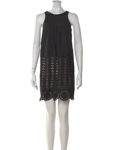 Pre-owned Anna Sui Lace Pattern Mini Dress In Black