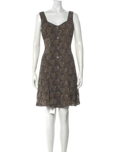 Pre-owned Anna Sui Lace Pattern Mini Dress In Blue