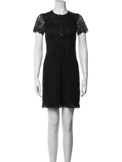 Pre-owned Anna Sui Lace Pattern Mini Dress In Blue