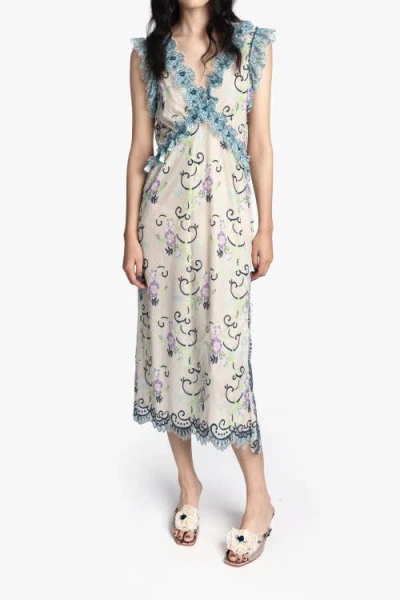 Anna Sui Lady Chatterley's Lace Dress In Blue