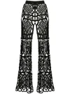 Anna Sui Layered Macramé Trousers In Black