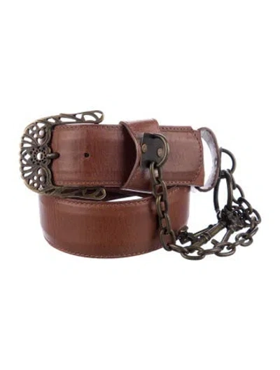 Pre-owned Anna Sui Leather Belt In Brown