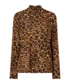 Anna Sui Leopard-print Turtleneck Sweater In Brown