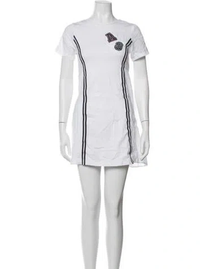 Pre-owned Anna Sui Linen Mini Dress In White