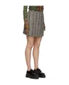 Anna Sui Black & White Faux-fur Chequered Mini Skirt In Multicolor