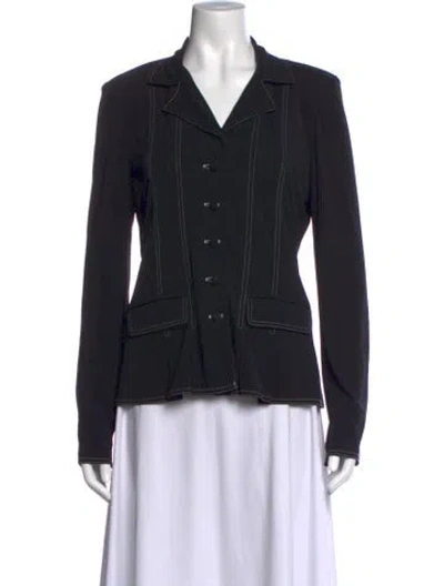 Pre-owned Anna Sui Long Sleeve Button-up Top In Black