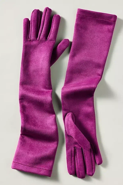 Anna Sui Longline Gloves In Purple