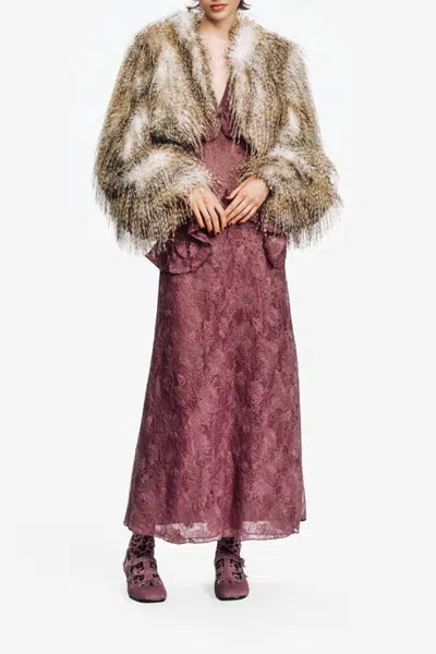 Anna Sui Lynx Faux Fur Cropped In Multi