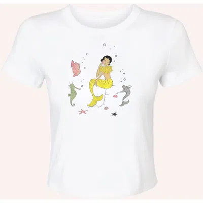 Anna Sui Mermaid Baby Tee In White