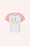 Anna Sui Mermaid Raglan Baby Tee In White