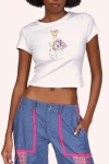 Anna Sui Micro Ribbed Baby Tee In White