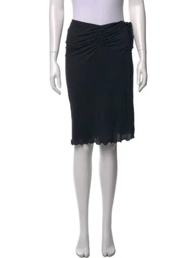 Pre-owned Anna Sui Midi Length Skirt In Black/blue