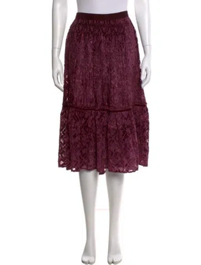 Pre-owned Anna Sui Midi Length Skirt In Purple