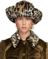 Anna Sui Multicolor Faux Leopard Hat In Brown