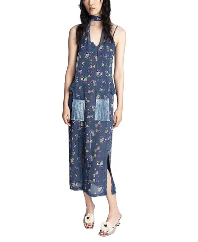 Anna Sui Night Blooming Chiffon Slip Dress In Multi