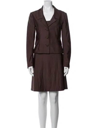 Pre-owned Anna Sui Nylon Bow Accents Dress Set In Gray