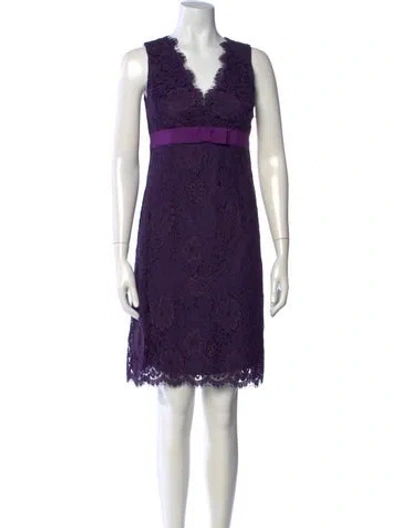 Pre-owned Anna Sui Nylon Knee-length Dress In Purple