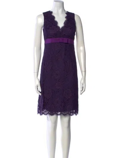 Pre-owned Anna Sui Nylon Knee-length Dress In Purple