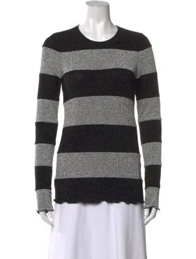 Pre-owned Anna Sui Nylon Striped Top In Black