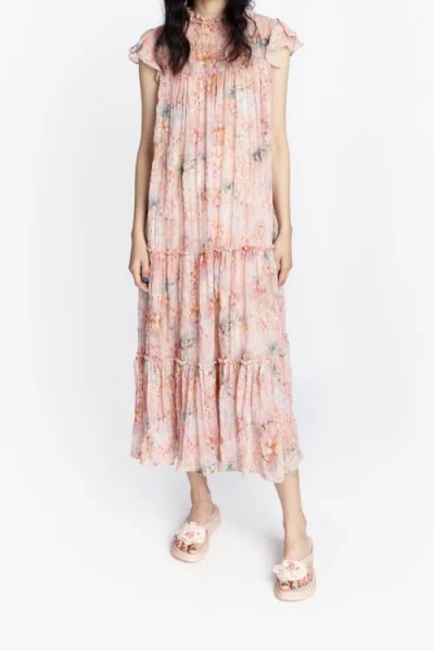 Anna Sui Oasis Blooms Tiered Maxi Dress In Brown