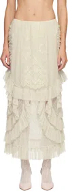 Anna Sui Off-white Ruffle Maxi Skirt In White