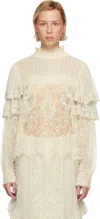 Anna Sui Off-white Victorian Lace Blouse In White