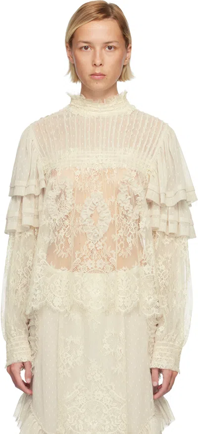 Anna Sui Off-white Victorian Lace Blouse