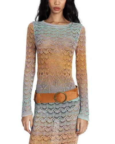 Anna Sui Ombre Space Dye Crochet Top- Sunset In Multi