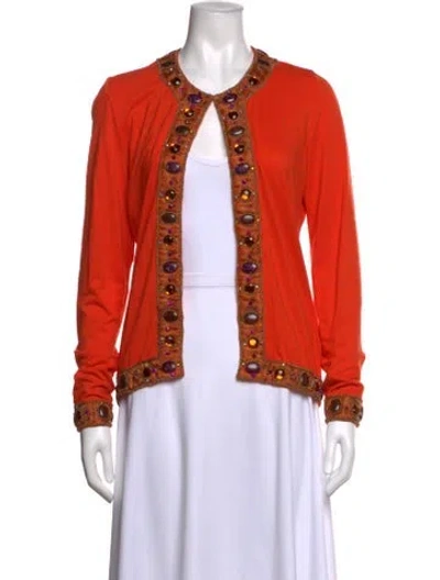 Pre-owned Anna Sui Open Front Sweater In Orange