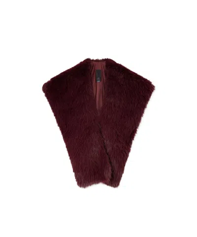 Anna Sui Oversized Plush Shawl In Burgundy