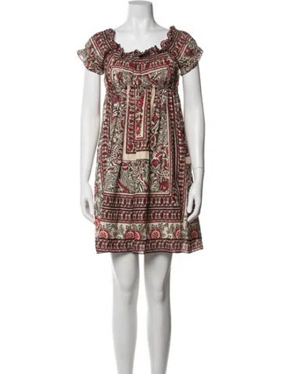 Pre-owned Anna Sui Paisley Print Mini Dress In Red