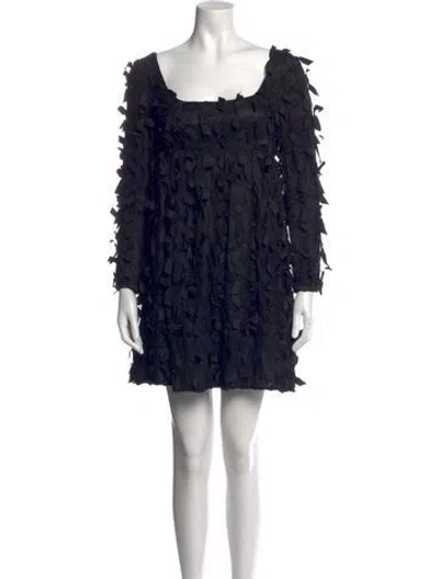 Pre-owned Anna Sui Patterned Mini Dress In Blue