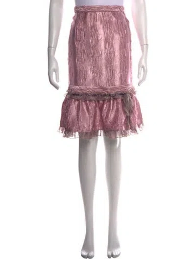 Pre-owned Anna Sui Patterned Mini Skirt In Pink