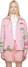 Anna Sui Pink Cabbage Rose Taffeta Jacket