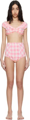 Anna Sui Pink High Waisted Bikini In Pink
