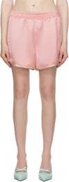 Anna Sui Pink Satin Shorts