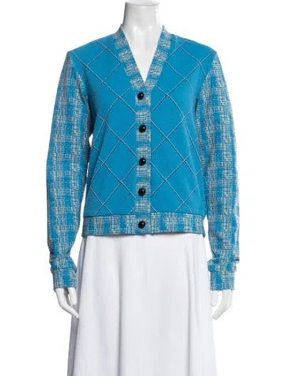 Pre-owned Anna Sui Plaid Print Jacket In Blue
