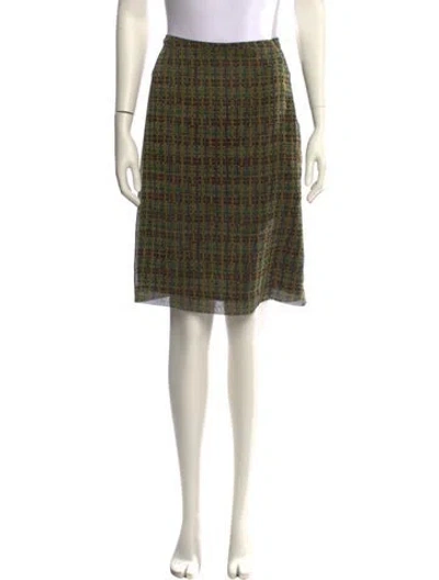 Pre-owned Anna Sui Plaid Print Knee-length Skirt In Green