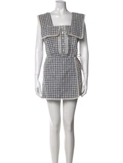 Pre-owned Anna Sui Plaid Print Mini Dress In Black