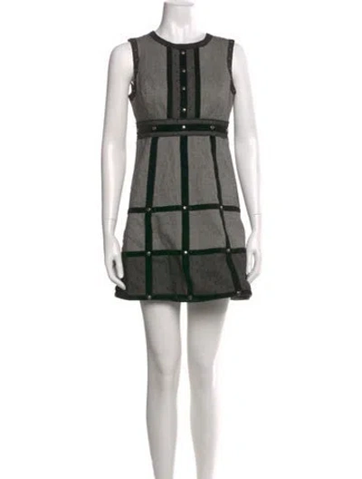 Pre-owned Anna Sui Plaid Print Mini Dress In Gray