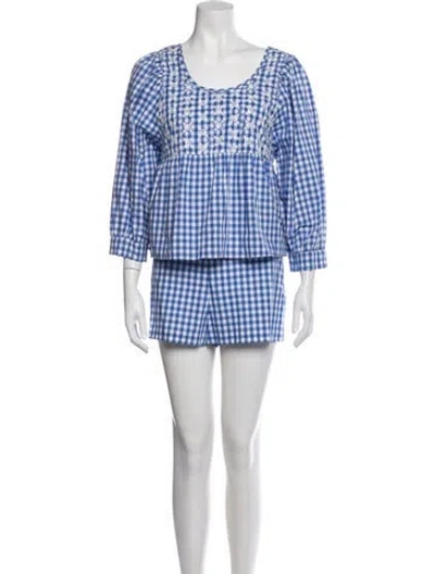 Pre-owned Anna Sui Plaid Print Short Set W/ Tags In Multi
