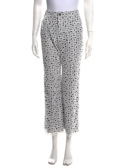 Pre-owned Anna Sui Plaid Print Straight Leg Pants In Blue