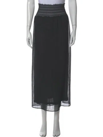 Pre-owned Anna Sui Pleated Accents Midi Length Skirt In Gray